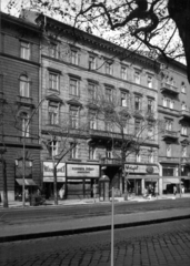 Magyarország, Budapest VI., Teréz körút 10. (Lenin körút 68.). A kép forrását kérjük így adja meg: Fortepan / Budapest Főváros Levéltára. Levéltári jelzet: HU_BFL_XV_19_c_11, 1960, Budapest Főváros Levéltára / Városrendezési és Építészeti Osztályának fényképei, A Fővárosi Tanács VB Városrendezési és Építészeti Osztályának, Budapest, Közért Vállalat, virágbolt, Fortepan #102203