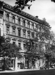 Magyarország, Budapest VIII., Múzeum körút 12. A kép forrását kérjük így adja meg: Fortepan / Budapest Főváros Levéltára. Levéltári jelzet: HU_BFL_XV_19_c_11, 1958, Budapest Főváros Levéltára / Városrendezési és Építészeti Osztályának fényképei, A Fővárosi Tanács VB Városrendezési és Építészeti Osztályának, Budapest, automobil, fa, Fortepan #103011