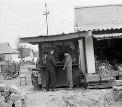 Magyarország, A kép forrását kérjük így adja meg: Fortepan / Budapest Főváros Levéltára. Levéltári jelzet: HU.BFL.XV.19.c.10, 1959, Budapest Főváros Levéltára / BRFK helyszínelési fényképei, BRFK Hivatala Bűnügyi Technikai Osztály, zöldséges, Bűnügy rekonstruálása, betörés, Fortepan #104089