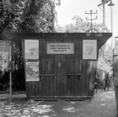 Magyarország, A kép forrását kérjük így adja meg: Fortepan / Budapest Főváros Levéltára. Levéltári jelzet: HU.BFL.XV.19.c.10, 1959, Budapest Főváros Levéltára / BRFK helyszínelési fényképei, BRFK Hivatala Bűnügyi Technikai Osztály, plakát, bódé, mozi, Fortepan #104182