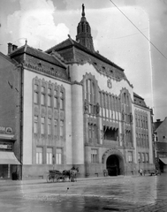 Magyarország, Debrecen, Piac utca (Ferenc József út) 54. Hajdú-Bihar megyei Megyeháza., 1935, Kurutz Márton, szecesszió, középület, Art Nouveau, Bálint Zoltán-terv, Jámbor Lajos-terv, huszártorony, Fortepan #10425