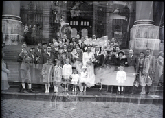 Magyarország, Budapest V., Szent István tér, a Szent István-bazilika főbejárata., 1948, Hámori Gyula, rontott fotó, Budapest, kettős expozíció, Fortepan #105183