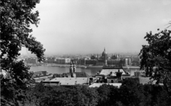 Hungary, Budapest I., kilátás a Duna és a Parlament felé a korábbi brit követség, Táncsics Mihály (Verbőczy) utca 1. teraszáról., 1943, Archiv für Zeitgeschichte ETH Zürich / Agnes Hirschi, Carl Lutz, Budapest, Fortepan #105629