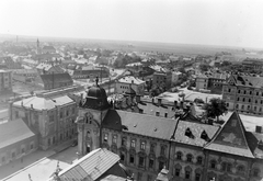 Magyarország, Győr, látkép a Városháza tornyából nézve, balra a Révai Miklós utca és a vasútállomás., 1949, Fortepan, látkép, Fortepan #10594