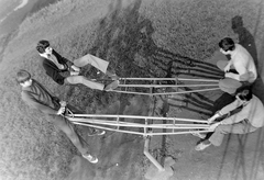 Hungary, 1969, Fortepan, playground, seesaw, sneakers, plan view, shadow, Fortepan #106