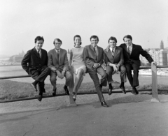 Hungary, Budapest XI., Koncz Zsuzsa énekesnő és a Metró együttes: Latzin Norbert, Brunner Győző, Sztevanovity Dusán, Bokány Ferenc, Sztevanovity Zorán., 1965, Hunyady József, Budapest, Fortepan #106642