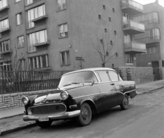 Hungary, Budapest XII., Maros utca 40. Opel Rekord., 1965, Hunyady József, street view, number plate, Budapest, Fortepan #106680