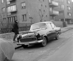 Hungary, Budapest XII., Maros utca 40. Opel Rekord., 1965, Hunyady József, street view, number plate, Budapest, Fortepan #106681