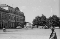 Magyarország, Baja, Szentháromság (Béke) tér. A felvétel az Aranysárkány című film forgatásakor készült., 1966, Hunyady József, Fortepan #107303