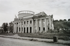 Ukraine, Chernihiv, Sorsz mozi., 1942, Kókány Jenő, socialist realism, damaged building, movie theater, brick, Fortepan #107383