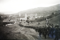 Romania,Transylvania, Teaca, a falu látképe a magyar csapatok szeptemberi bevonulása idején., 1940, Kókány Jenő, Fortepan #107427