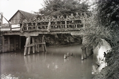 1940, Kókány Jenő, soldier, wooden bridge, Fortepan #107434