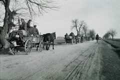 1940, Kókány Jenő, horse, chariot, dirt road, soldier, Fortepan #107476