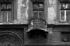 Hungary, Budapest VI., Ó utca 7., 1982, Makovecz Benjamin, tenement house, balcony, damaged building, Budapest, Fortepan #107872