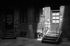 1982, Makovecz Benjamin, inner courtyard, stairs, Fortepan #107960