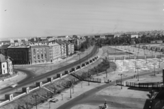 Magyarország, Budapest XIV., Stefánia (Vorosilov) út - Egressy út sarok, a Népstadion kerítése., 1960, UVATERV, utcakép, Wartburg 311/312, Budapest, Fortepan #10882