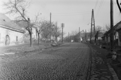 Magyarország, Budaörs, Budapesti út a Templom tér irányából nézve., 1960, UVATERV, légvezeték, Fortepan #10897