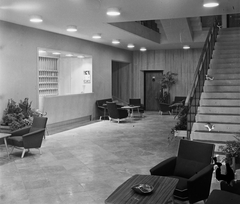 Magyarország, Kecskemét, Kossuth tér, Aranyhomok Hotel, hall és recepció., 1963, Bauer Sándor, szálloda, Fortepan #109230