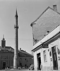 Hungary, Eger, a Minaret a Torony utcából nézve, mögötte a Szent Sebestyén vértanú templom (volt irgalmasok temploma)., 1962, Bauer Sándor, Framo-brand, Fortepan #109287