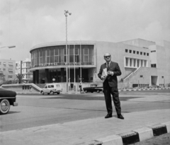 Izrael, Tel-Aviv, Habima Nemzeti Színház., 1964, Bauer Sándor, nemzeti színház, színház, héber írás, Oskar Kaufmann-terv, Fortepan #109362