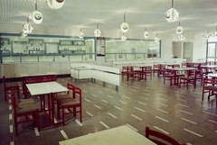 Hungary, Szolnok, vasútállomás, önkiszolgáló étterem., 1975, Bauer Sándor, colorful, restaurant, self-serving restaurant, Fortepan #109856