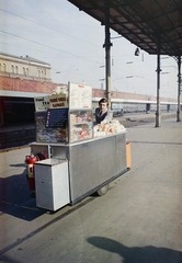 Magyarország, Budapest VIII., Keleti pályaudvar, az Utasellátó mozgó elárusító helye., 1971, Bauer Sándor, színes, utasellátó, Budapest, mozgóárus, Fortepan #109872