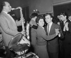 1958, Bauer Sándor, dance, saxophone, drum, musical instrument, cymbal, Fortepan #110013