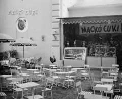 Hungary, Margit Islands, Budapest, MACKÓ CUKI gyerek cukrászda a Casino mellett., 1962, Bauer Sándor, pastry shop, Fortepan #110222