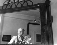 1955, Mészöly Leonóra, mirror, fair-haired, Fortepan #11023