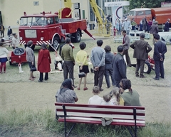 Magyarország, Budapesti Nemzetközi Vásár, Budapest X., Albertirsai úti vásárterület., 1973, Bauer Sándor, színes, nemzetközi vásár, Skoda Liaz-márka, Budapest, tűzoltóautó, Fortepan #110732