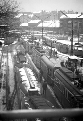 Hungary, Budapest II., Széll Kálmán (Moszkva) tér., 1968, Mészöly Leonóra, Hungarian brand, tram, Ganz-brand, Ganz UV tramway, BKVT V-type, Trailer car, Budapest, Fortepan #11078