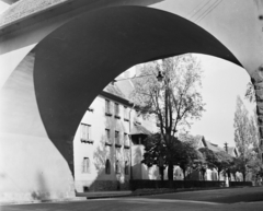 Magyarország, Budapest XIX., Wekerletelep, Kós Károly (Petőfi) tér, Kós-kapu a Hungária út felé nézve., 1964, Bauer Sándor, kapu, kapualj, Budapest, Kós Károly-terv, Fortepan #110837