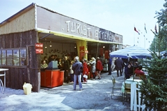 Magyarország, Budapest X., az Albertirsai úti vásár területe, a "Budapesti Vadászati Világkiállítás 1971" idején., 1971, Bauer Sándor, színes, étterem, nemzetközi vásár, pavilon, Budapest, Fortepan #110928