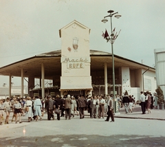 Magyarország, Budapest X., Albertirsai úti vásár területe, Országos Mezőgazdasági Kiállítás és Vásár., 1958, Bauer Sándor, színes, büfé, Budapest, Mackó Büfé, Fortepan #112079