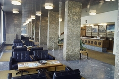 Magyarország, Budapest IX., Ferde utca 1., Hotel Aero, hall és recepció., 1970, Bauer Sándor, színes, Budapest, Fortepan #112505