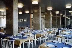 Magyarország, Budapest IX., Ferde utca 1., Hotel Aero, étterem., 1970, Bauer Sándor, színes, Budapest, oszlop, Fortepan #112519