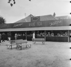 Magyarország, Budapest X., Albertirsai úti vásár területe, Országos Mezőgazdasági Kiállítás és Vásár., 1958, Bauer Sándor, Budapest, Közért Vállalat, ital, eszpresszó, képarány: négyzetes, büfé, Fortepan #112752