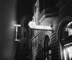 Hungary, Budapest VIII., József körút 31/b, Rózsa eszpresszó., 1962, Bauer Sándor, neon sign, Budapest, Fortepan #112939