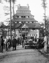 Magyarország, Mátraháza, Pagoda Hotel., 1934, Gyöngyi, szálloda, taxi, automobil, rendszám, Fortepan #11319