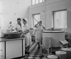 Hungary, Budapest XXI., a Gyermekélelmezási Vállalat konyhája., 1962, Bauer Sándor, kitchen, Budapest, Fortepan #113350