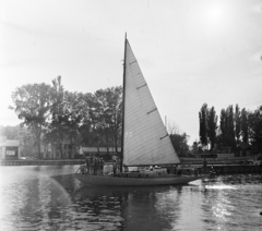 Magyarország,Balaton, Siófok, kikötő., 1959, Bauer Sándor, vitorláshajó, vitorla, Fortepan #113499