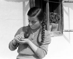 1950, Fortepan, portrait, bird, tress, Fortepan #1140