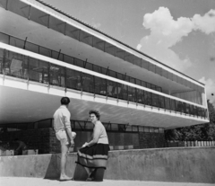 Hungary,Lake Balaton, Badacsonytomaj, hajóállomás, Tátika étterem (Callmeyer Ferenc, 1962.)., 1962, Bauer Sándor, restaurant, modern architecture, Ferenc Callmeyer-design, Fortepan #114044