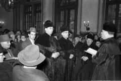 Magyarország, Budapest VIII., József körút 27., az Országos Rabbiképző Intézet zsinagógája. Jobbra ül Salgó László főrabbi., 1963, Bauer Sándor, zsidóság, Budapest, Fortepan #114413