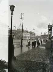 Németország, Berlin, Unter den Linden a Zeughaus (később Német Történeti Múzeum) felé nézve, a háttérben balra a Dóm kupolája, jobbra a Városháza tornya látszik., 1938, Buzinkay Géza, Fortepan #114533