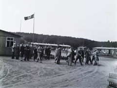 Németország, Tremsdorf, látogatócsoport a Reichsarbeitsdienst (RAD) táborban., 1938, Buzinkay Géza, Fortepan #114539