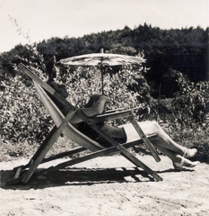 1937, Buzinkay Géza, sunbathe, deck chair, Fortepan #114623