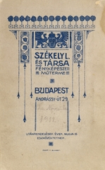 Magyarország, Budapest VI., Andrássy út 29., Székely L. és társa fényképészeti műterme., 1912, Fortepan, műterem, fényképész, hátlap, Budapest, Fortepan #114756