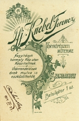 Magyarország, Szombathely, Belsikátor 1., ifj. Knebel Ferenc fényképész., 1909, Fortepan, műterem, fényképész, hátlap, Fortepan #114782