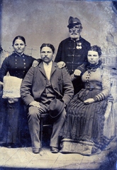 1900, Fortepan, hat, family, tableau, women, medal, apron, shako, attire, hat on knees, Fortepan #114805